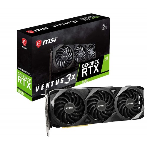 MSI Ventus GeForce RTX 3090 24GB GDDR6X PCI Express 4.0 SLI Support Graphic Card - RTX 3090 VENTUS 3X 24G OC MSI Ventus GeForce RTX 3090 24GB GDDR6X PCI Express 4.0 SLI Support Graphic Card - RTX 3090 VENTUS 3X 24G OC